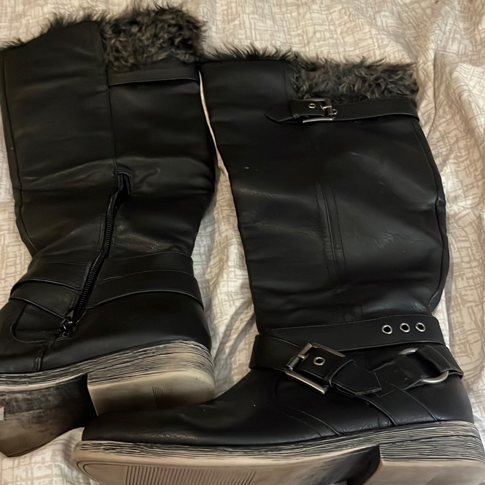 Knee high black boots